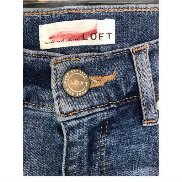 LOFT Modern Skinny Raw Hem Painted Floral Jeans - Picture 10 of 12